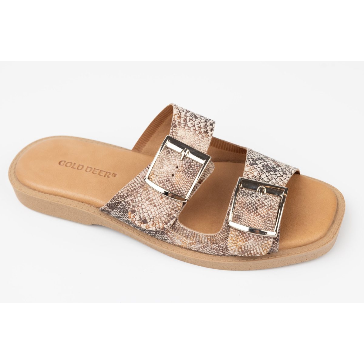 Slapi dama piele naturală GOLD DEER 3195 Șarpe AU 36