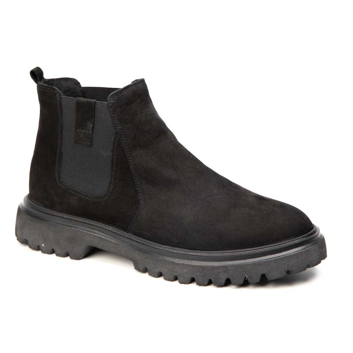 Ghete barbati casual piele naturala CATALI 068 negru velur 42 / Piele naturala / black