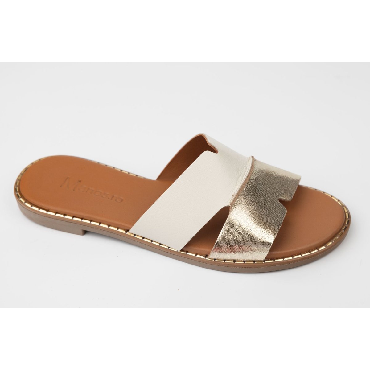 Slapi dama piele naturală GOLD DEER 1011 Bej AU 36