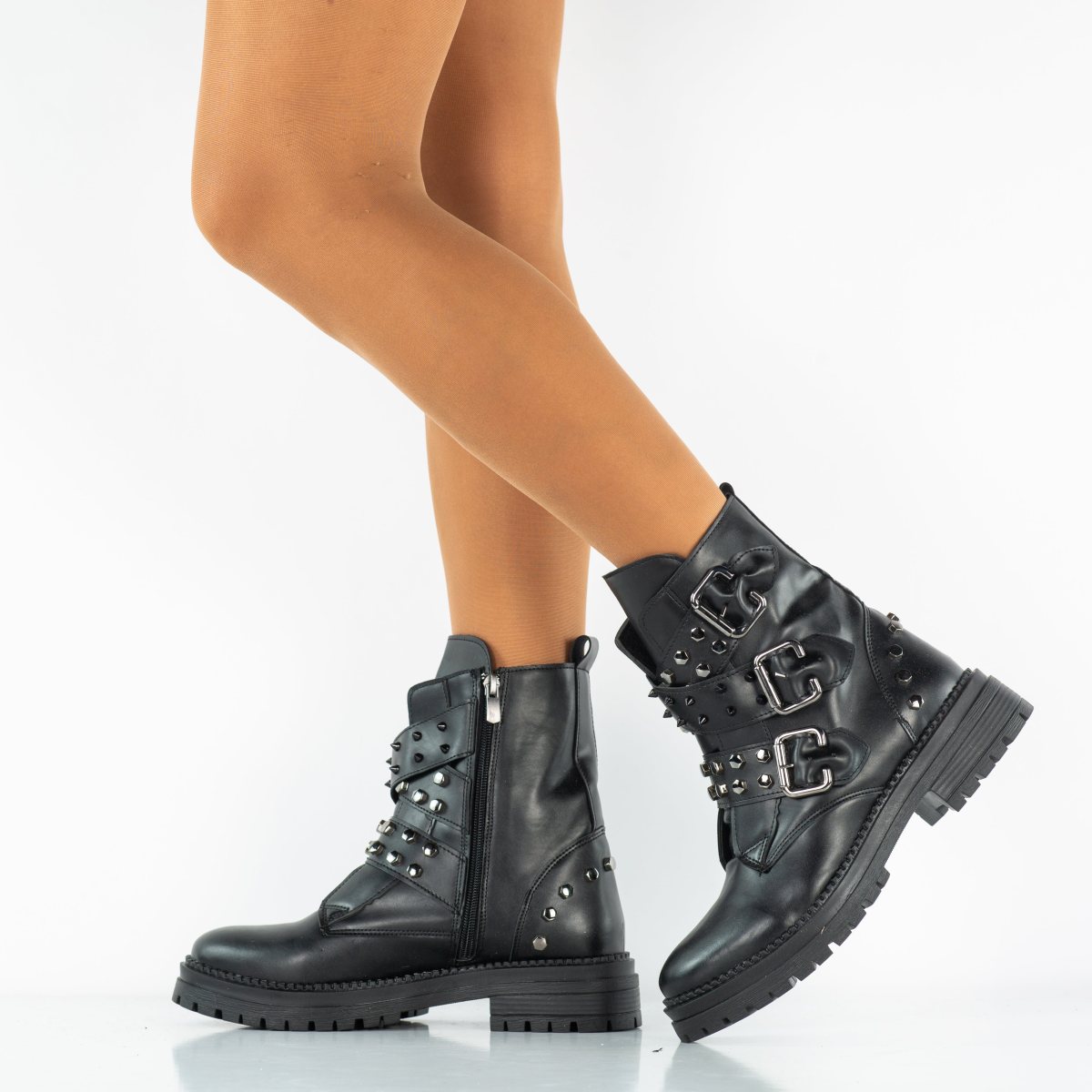 Ghete dama casual piele ecologica 789 negru box 39 / Piele ecologica / black