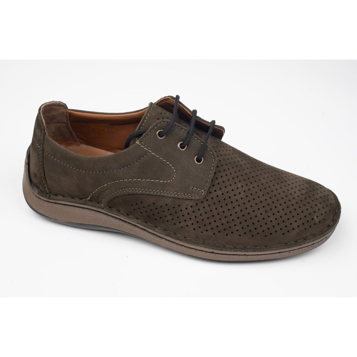 Pantofi bărbați piele naturală GORETTI 217 Khaki Nubuk 40