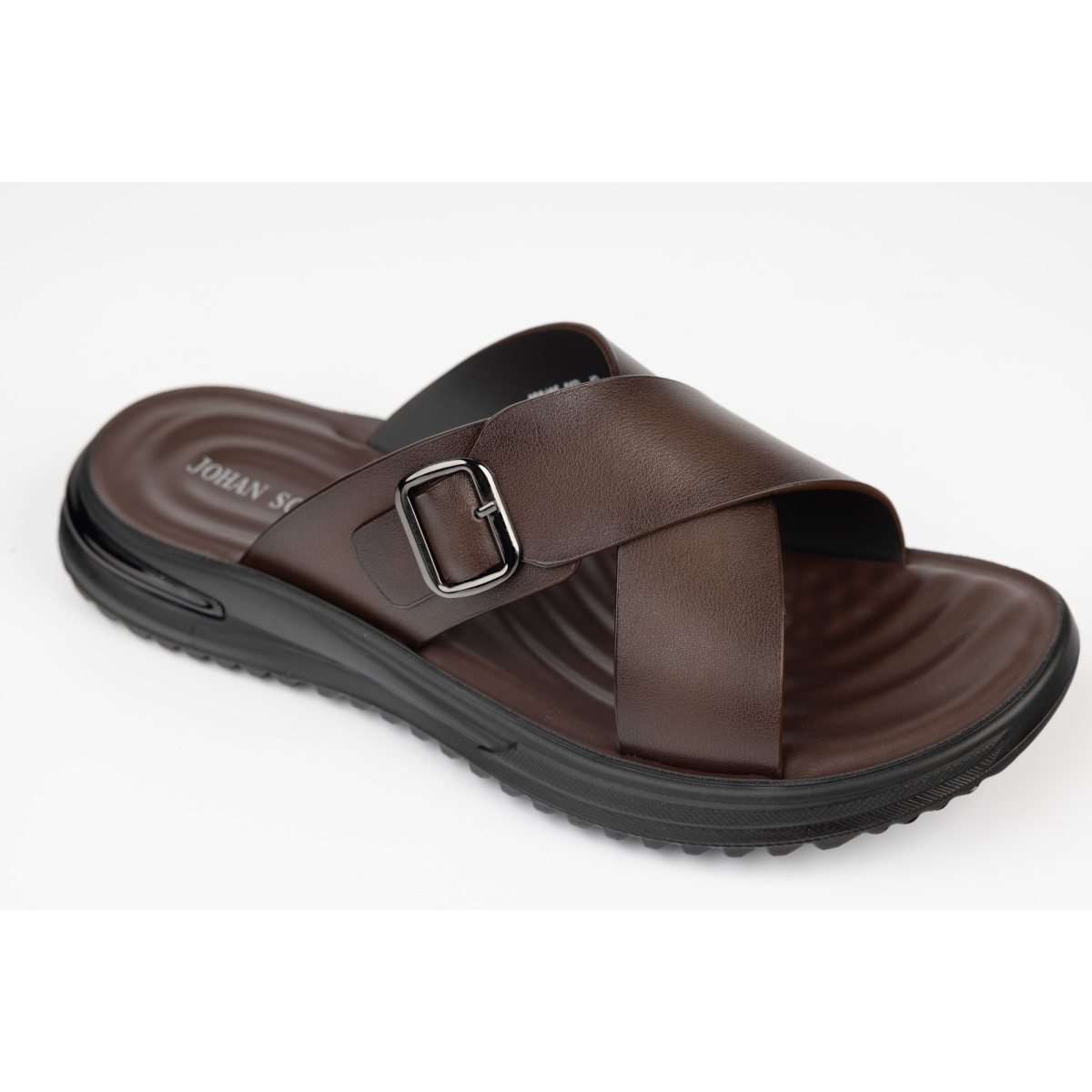 Șlapi bărbați piele naturală JOHAN 202-405 Maro 39