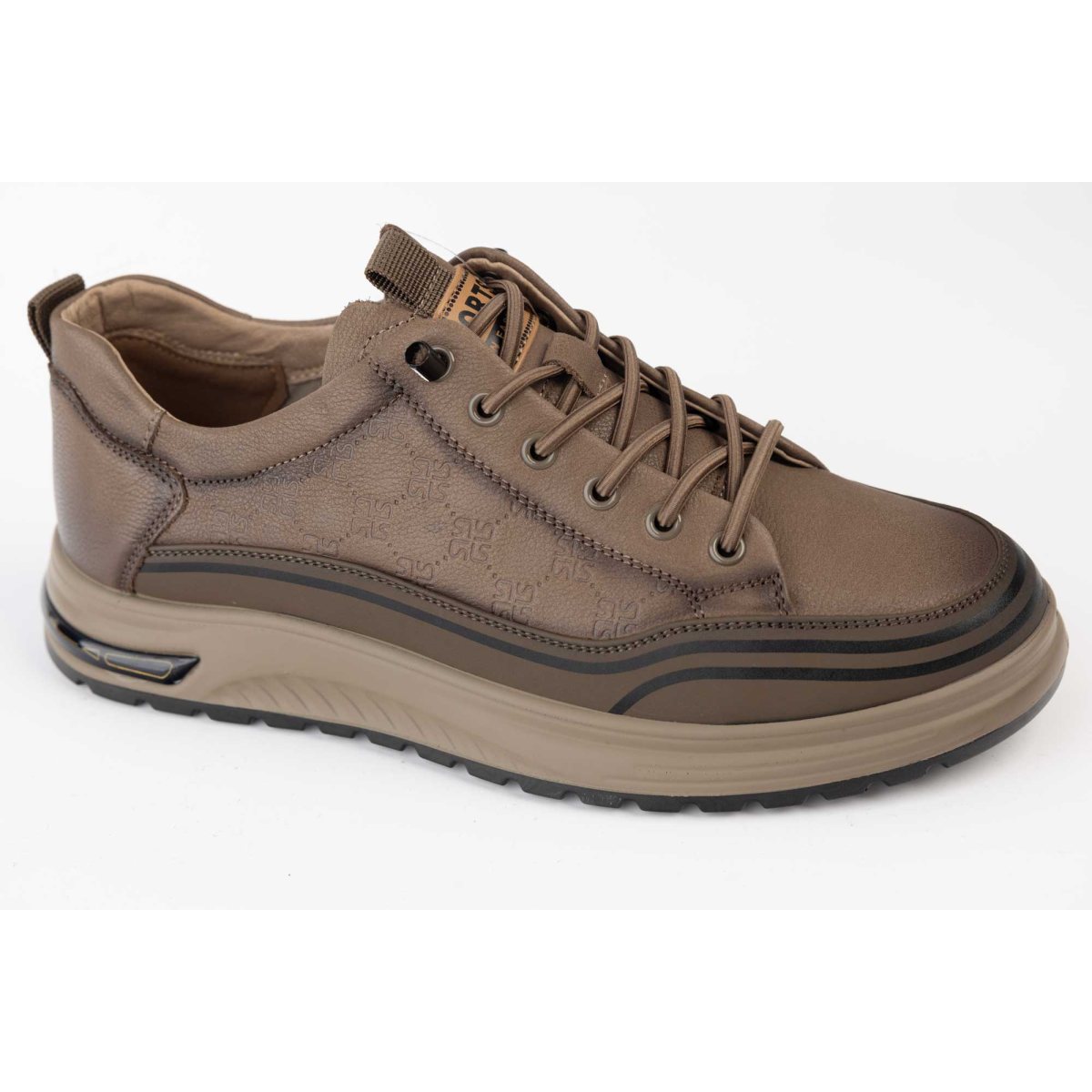 Pantofi casual  piele naturală JOHAN SPORT 28603 KHAKI 38