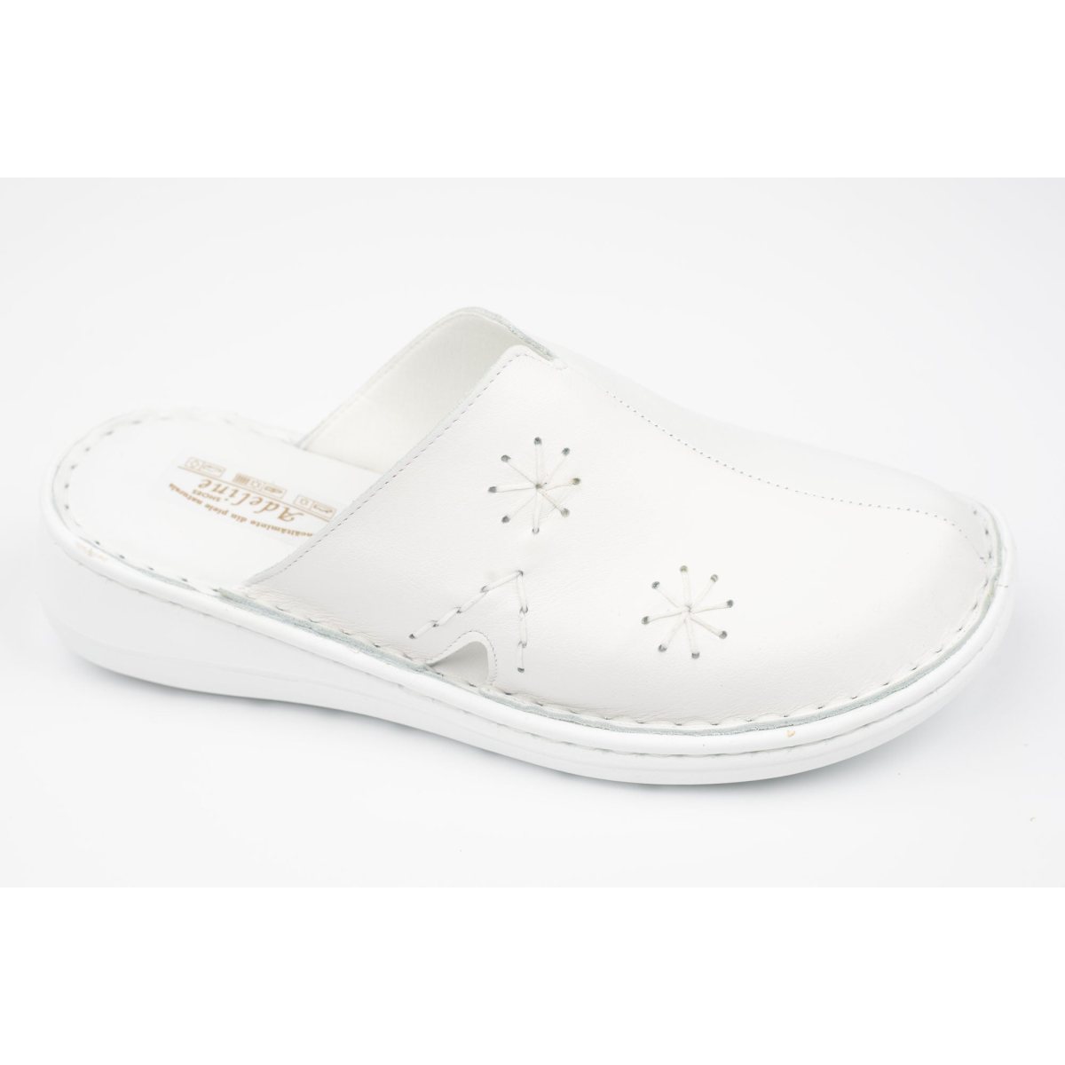 Saboți damă piele naturală ADELINE M 01 Alb 36