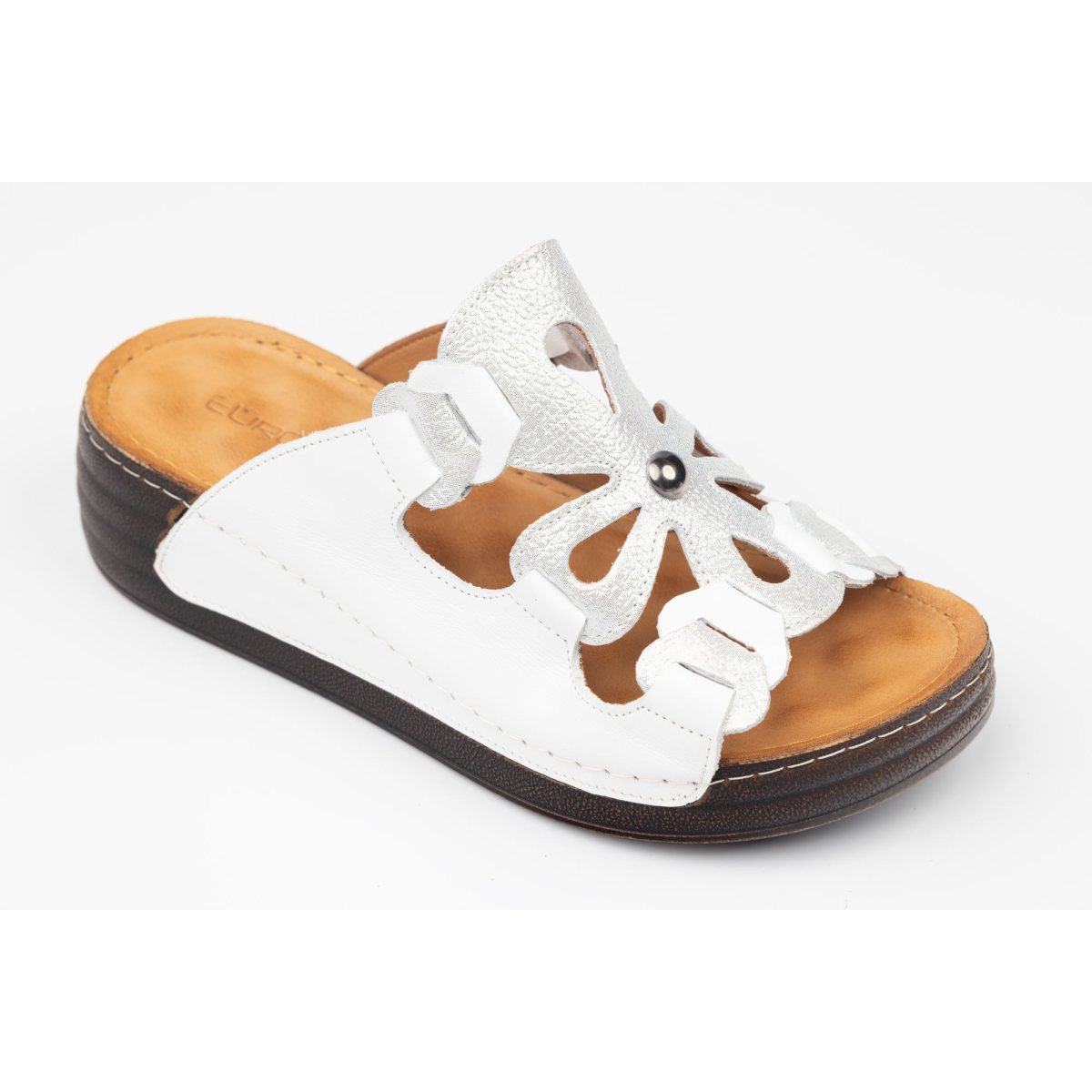 Slapi dama piele naturală LSD 216 Alb 36