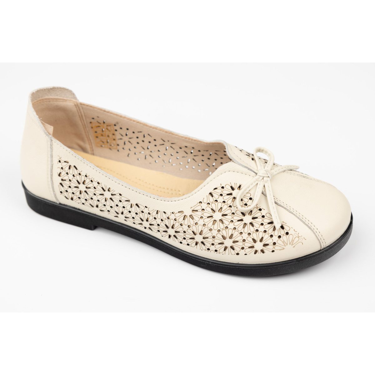 Balerini dama piele naturală perforați FORMAZIONE 5802 Crem 36