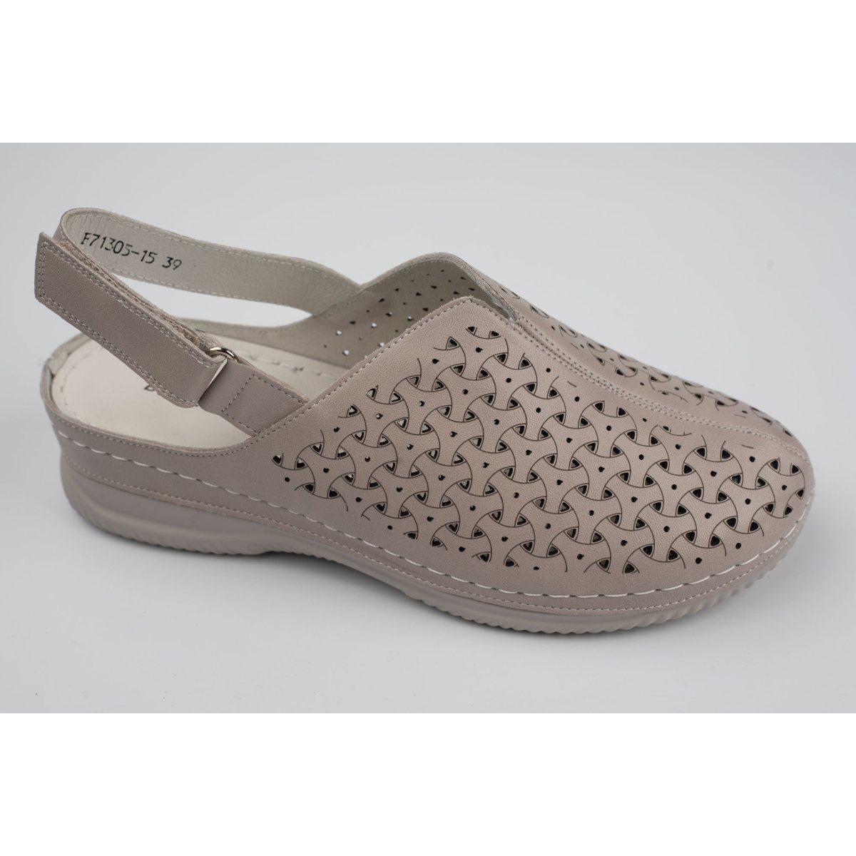 Saboți damă piele naturală BETINA 71305 Taupe 36