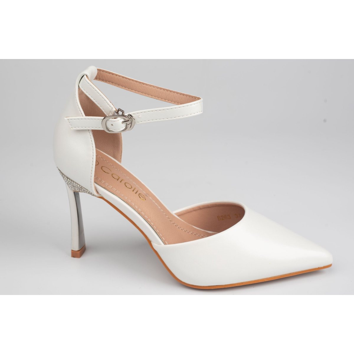 Pantofi damă piele ECO premium CAROL263 alb 35