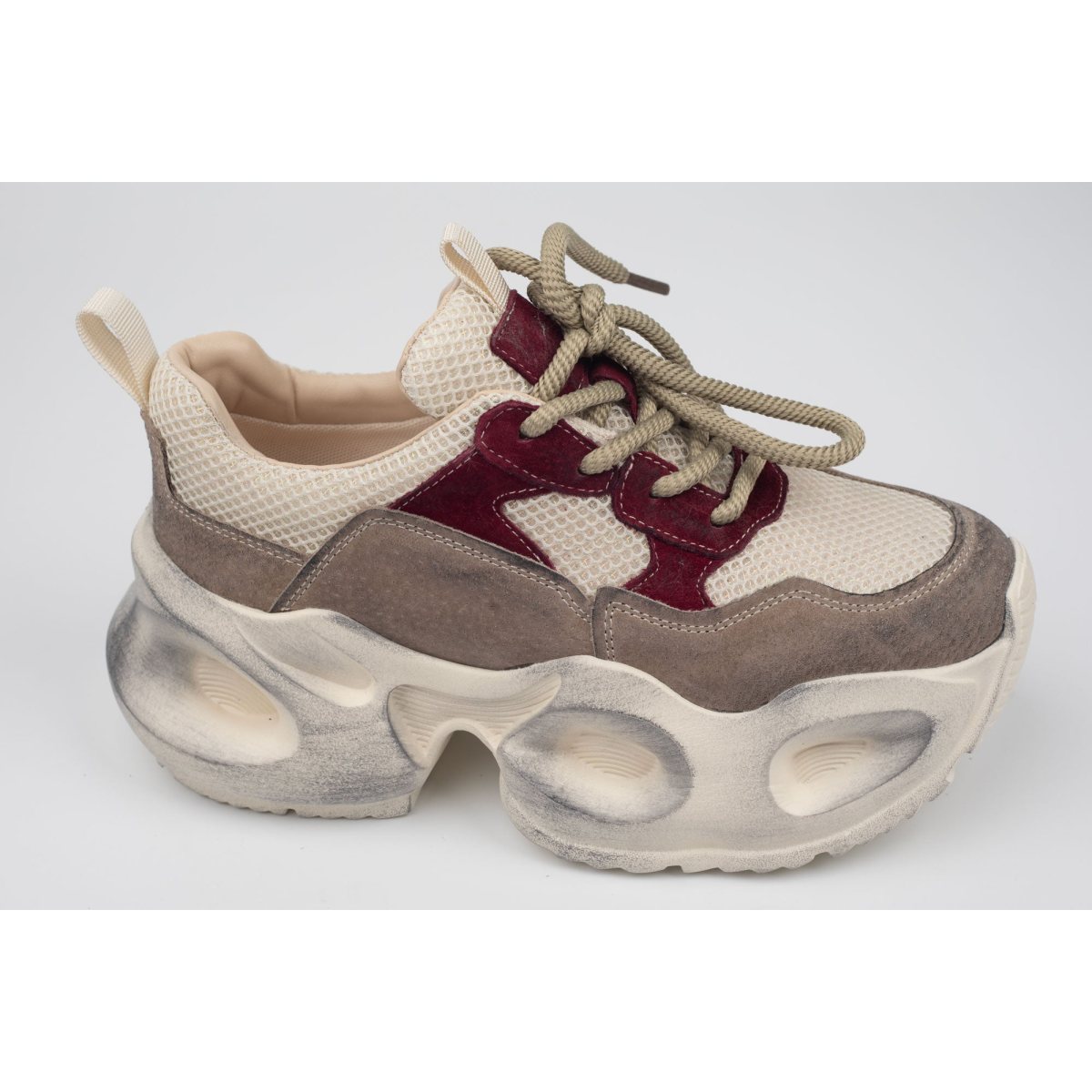 Adidași damă piele naturală FRANCO GERERDO 8986 Bordo 36