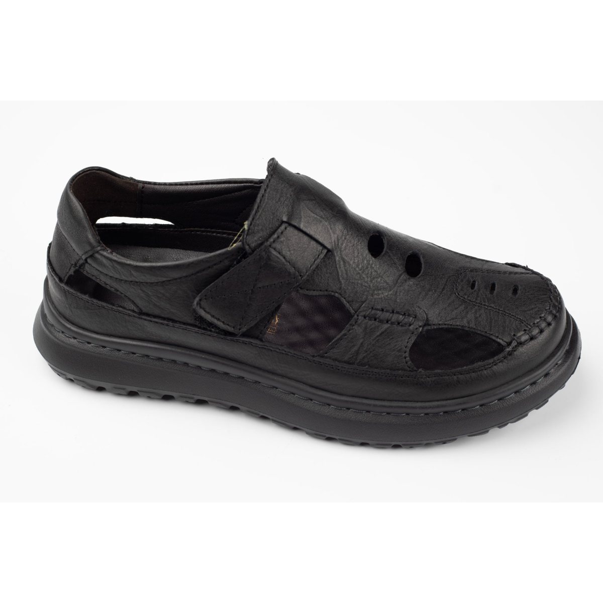 Pantofi sanda bărbați piele naturală MELS 99616 Negru 39
