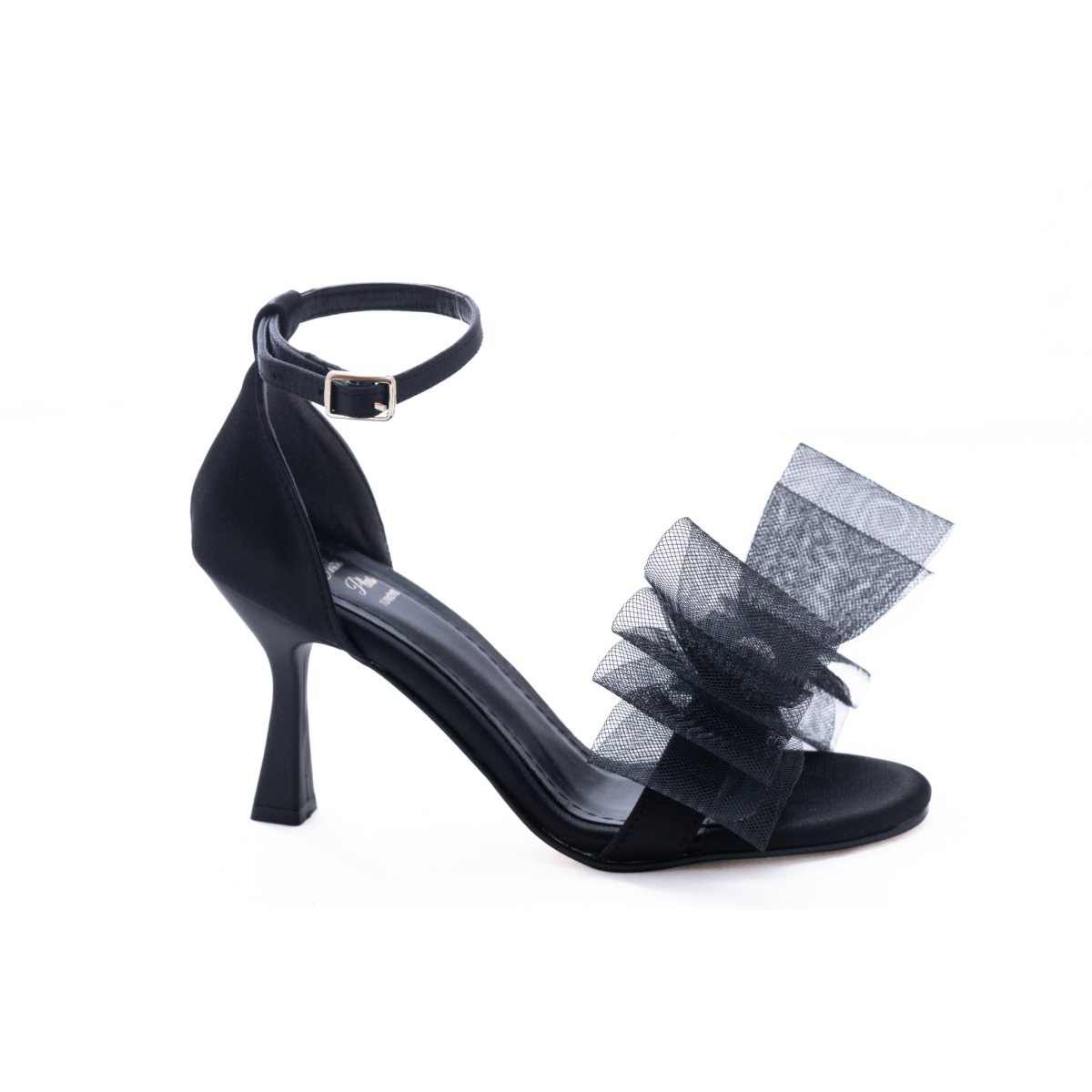 Sandale dama elegante piele ecologica 505 negru saten 37 / Piele ecologica / black