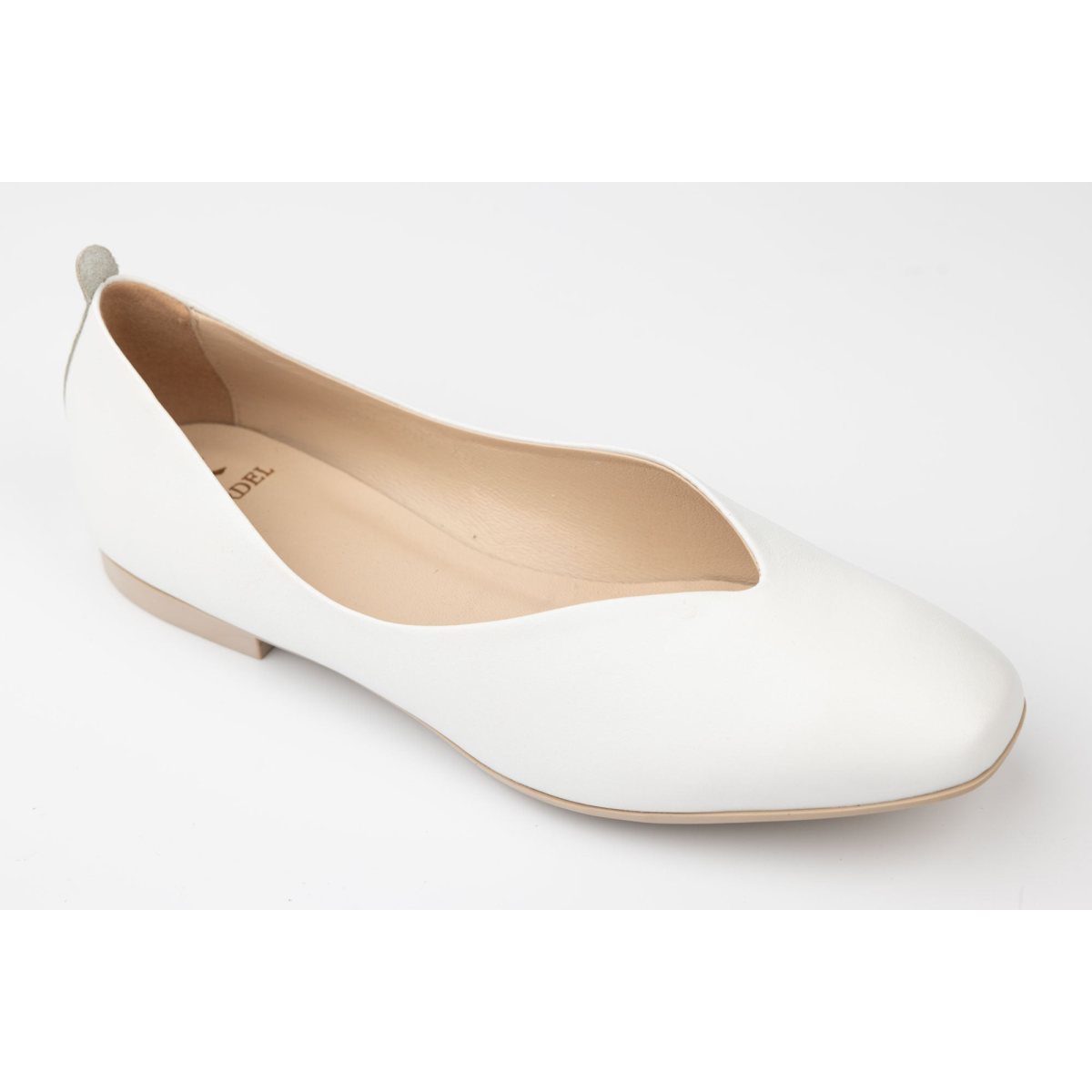Pantofi dama balerin piele naturală KORDEL 2806 Alb 39