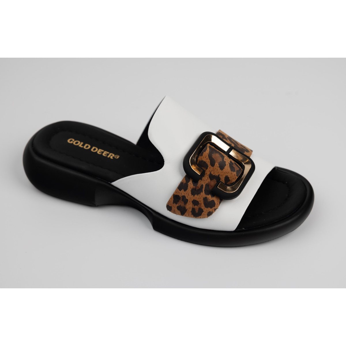 Slapi dama piele naturală GOLD DEER 4021 Alb 36