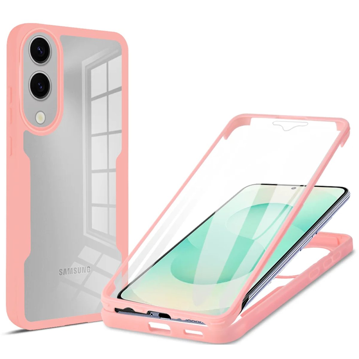 Husa pentru Samsung Galaxy S25 Edge + Folie - Techsuit ColorVerse 360 Series - Pink