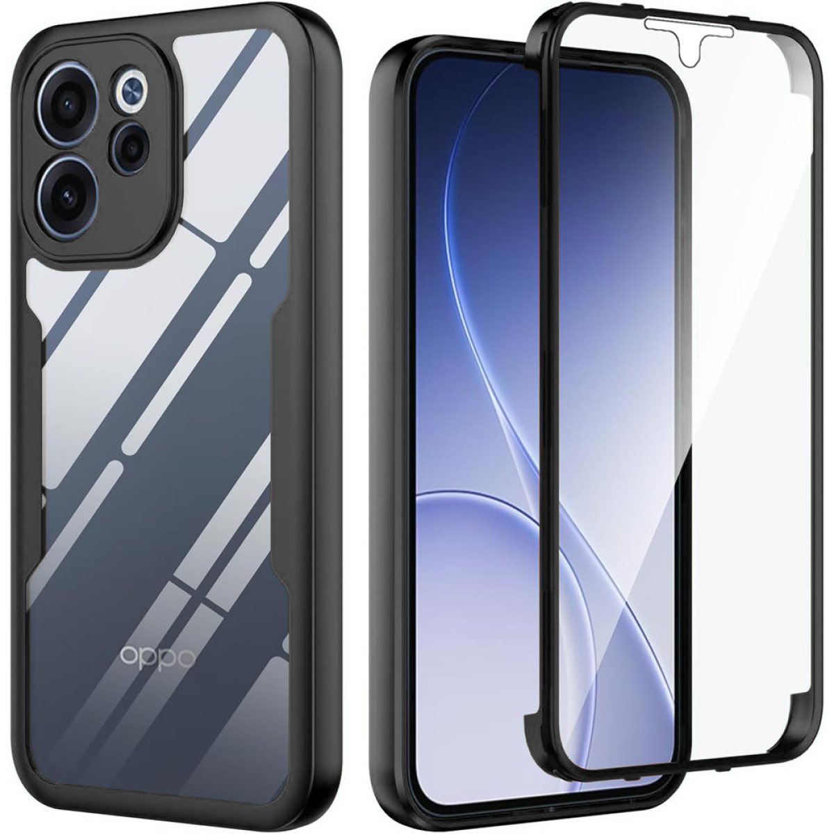 Husa pentru Oppo Reno15 F / Reno15 FS 5G + Folie - Techsuit ColorVerse 360 Series - Black
