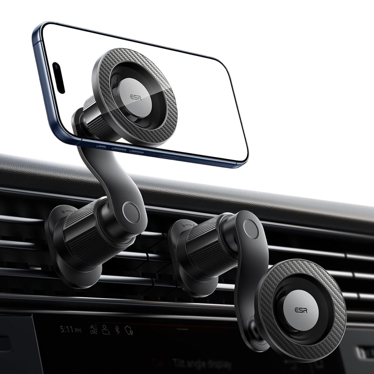 Suport Masina, Magnetic, Prindere Grila de Ventilatie, 360° - ESR OmniLock (2B52301) - Black/Carbon Fiber