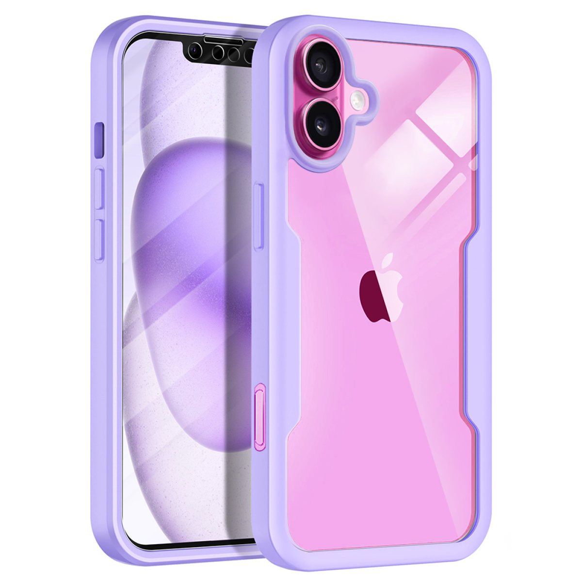 Husa pentru iPhone 16 Plus + Folie - Techsuit ColorVerse 360 Series - Purple