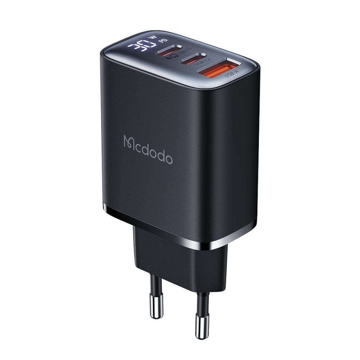 Incarcator pentru Priza, USB-A, USB-C, Fast Charger, 30W, Afisaj Digital - Mcdodo (CH-2180) - Black