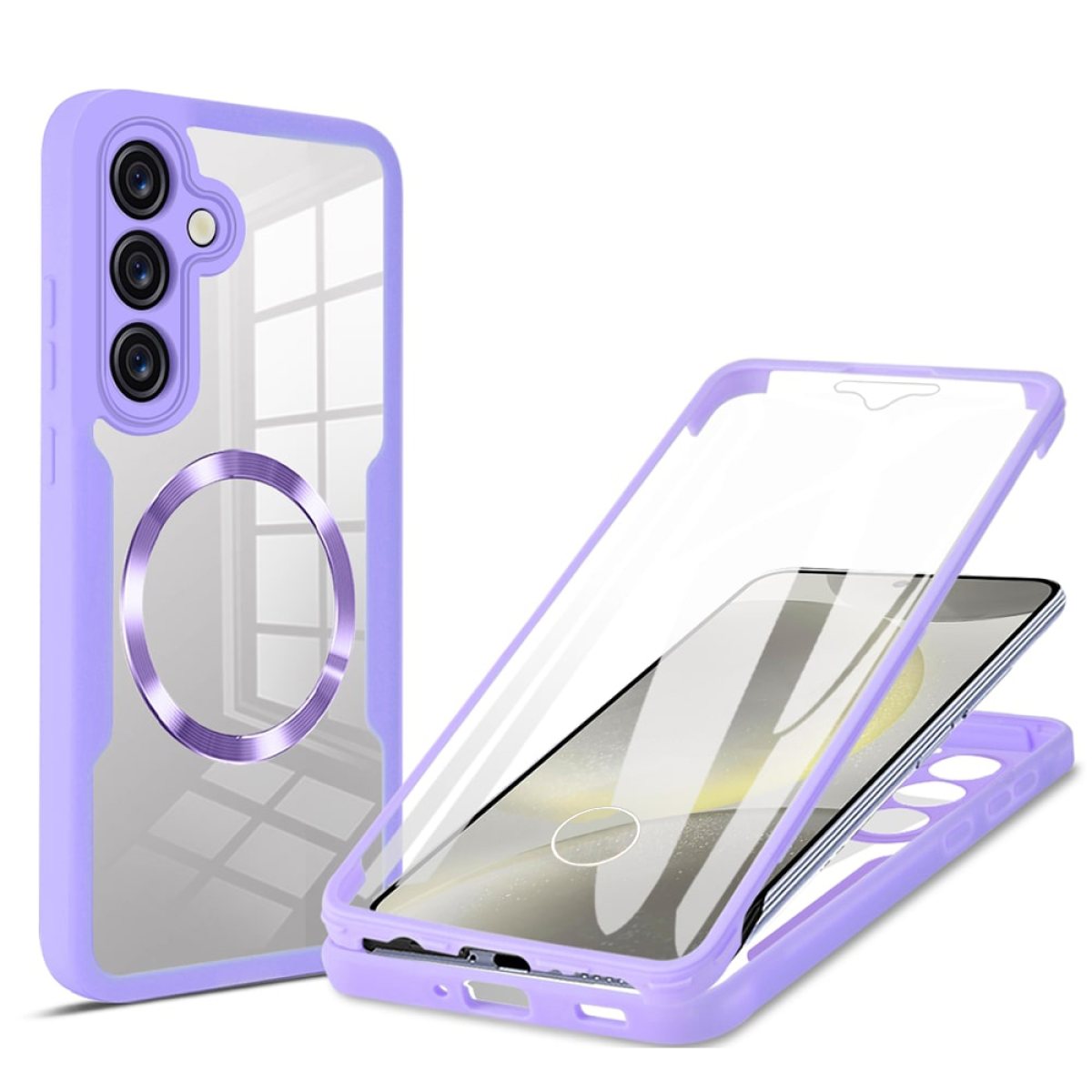 Husa pentru Samsung Galaxy S25 Plus + Folie - Techsuit ColorVerse 360 MagSafe Series - Purple