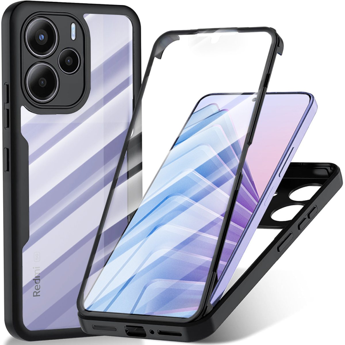 Husa pentru Xiaomi Redmi Note 14 5G + Folie - Techsuit ColorVerse 360 Series - Black