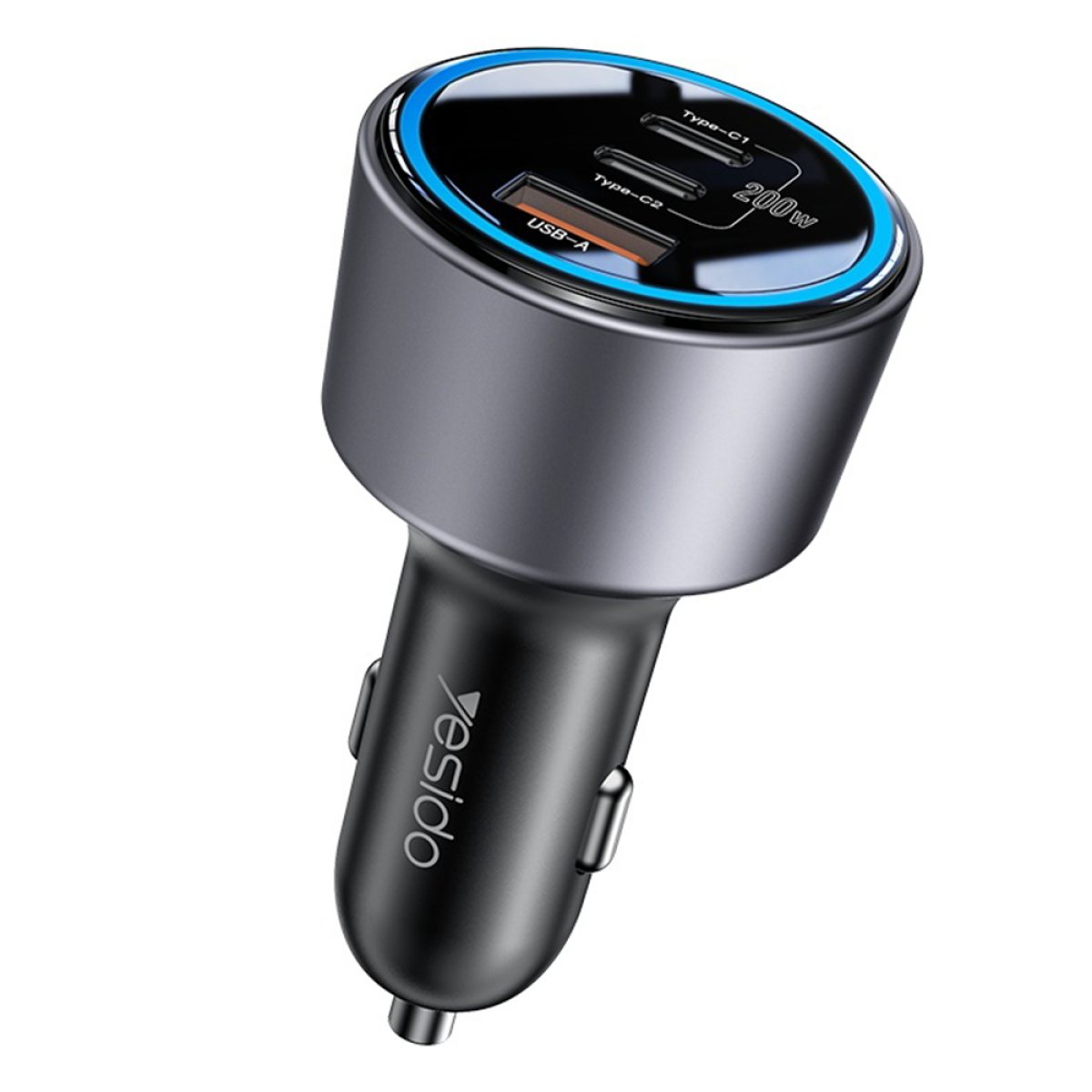 Incarcator pentru Masina, 2x Type-C, USB-A, 200W, Fast Charging - Yesido (Y59) - Black