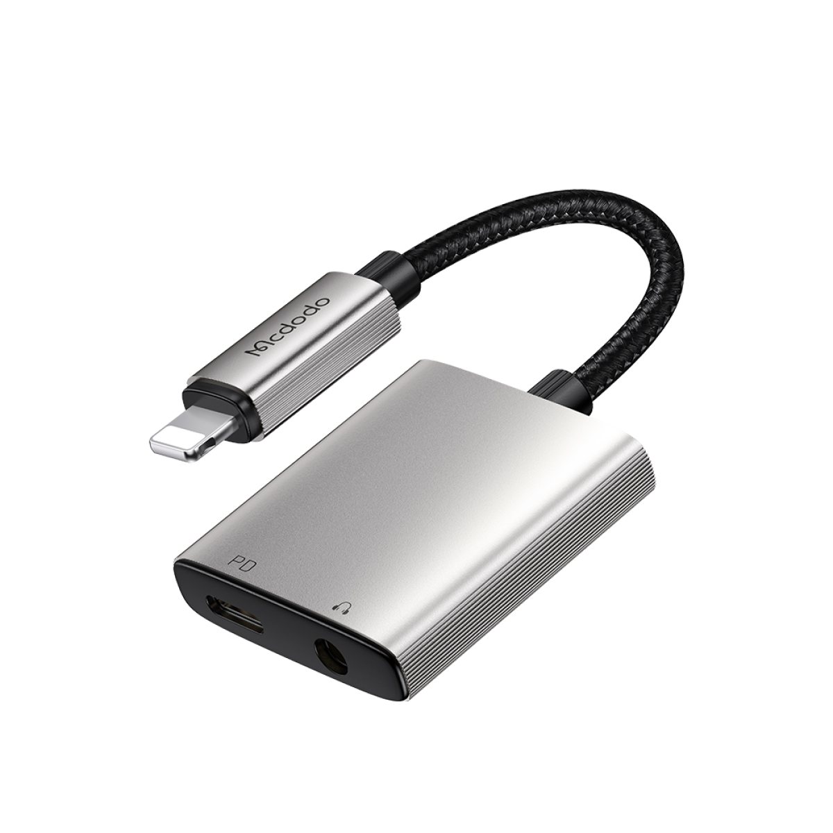 Adaptor Lightning, 2in1, Advanced Digital Audio Decoding Chip, Support Remote Control - Mcdodo (CA-5540) - Gray