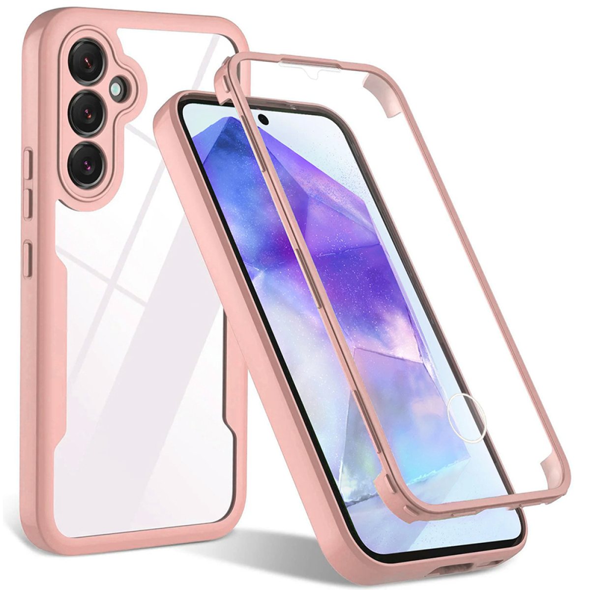 Husa pentru Samsung Galaxy S24 Plus + Folie - Techsuit ColorVerse 360 Series - Pink