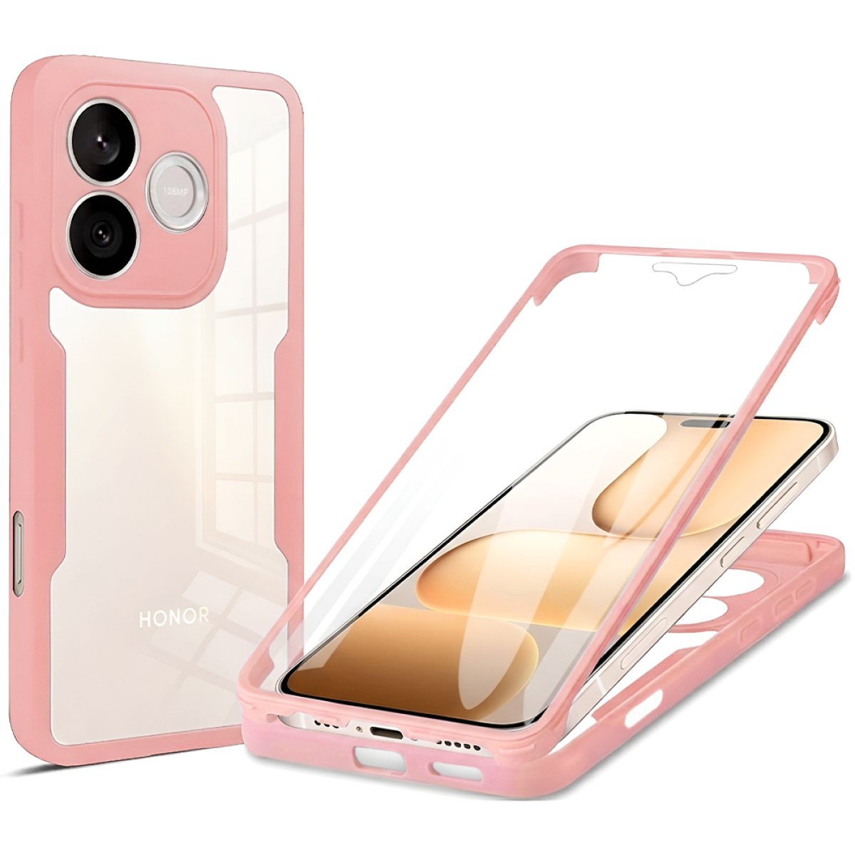 Husa pentru Honor 600 Lite + Folie - Techsuit ColorVerse 360 Series - Pink