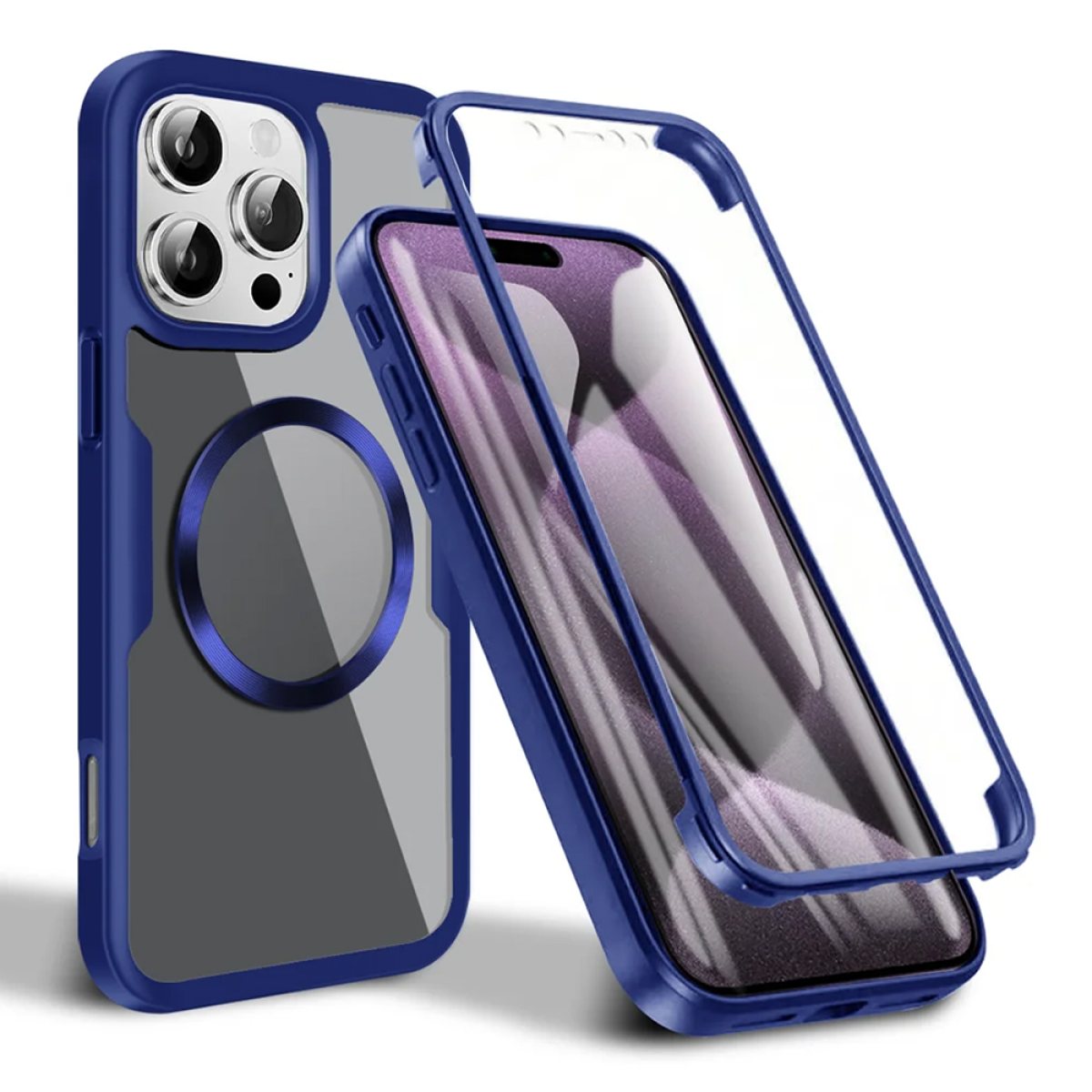 Husa pentru iPhone 16 Pro Max + Folie - Techsuit ColorVerse 360 MagSafe Series - Blue
