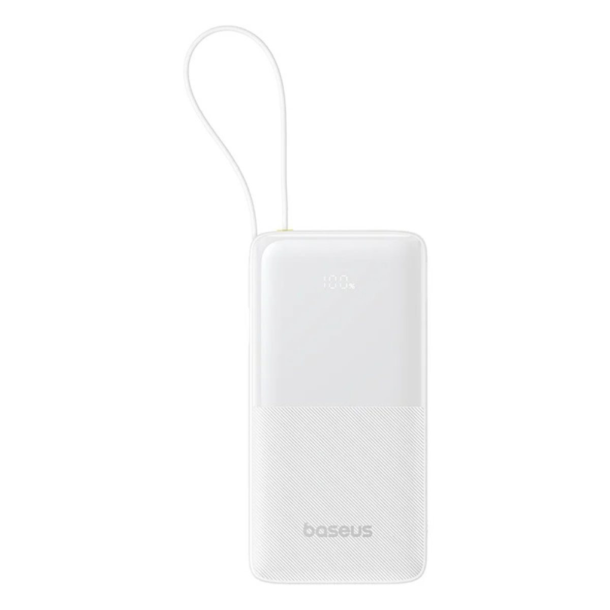 Baterie externa 10000mAh, 20W, Cablu Incorporat Type-C - Baseus Bipow 2 (P10077101113-00) - White