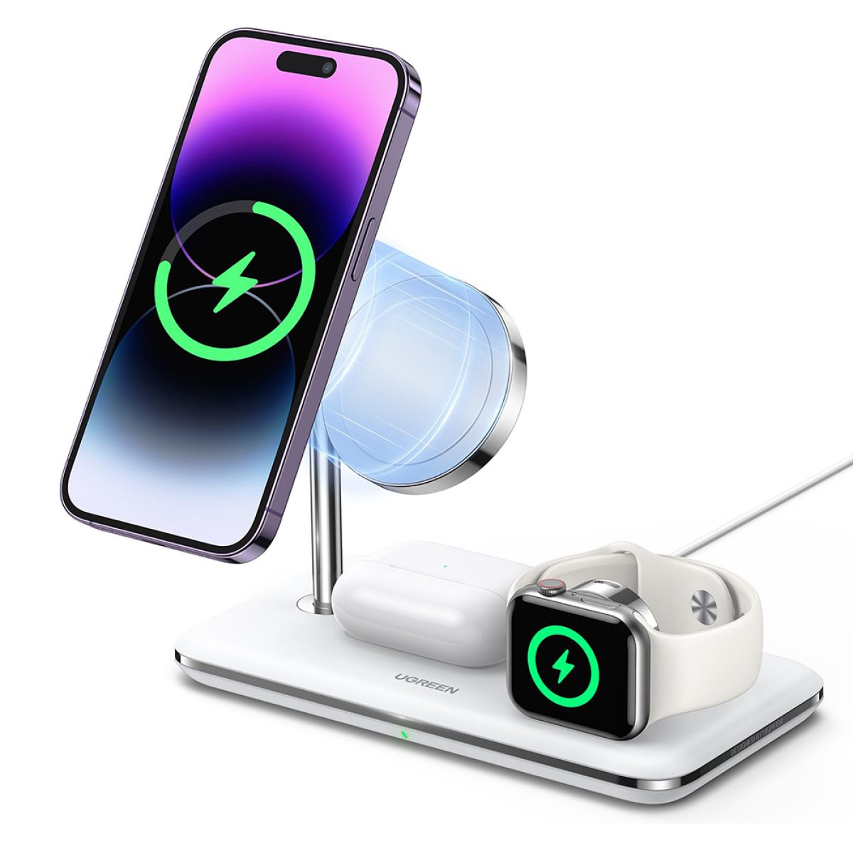 Statie Alimentare Telefon, AirPods, iWatch, 25W - Ugreen CD278 (90326) - White
