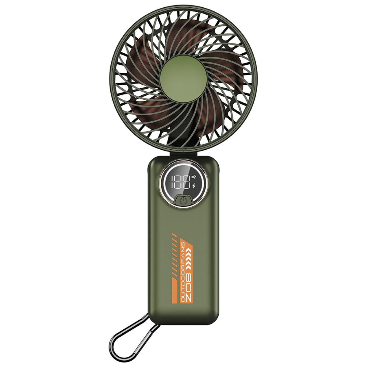 Ventilator Portabil cu Baterie si Display Digital, 3600mAh - Techsuit (Z8) - Green