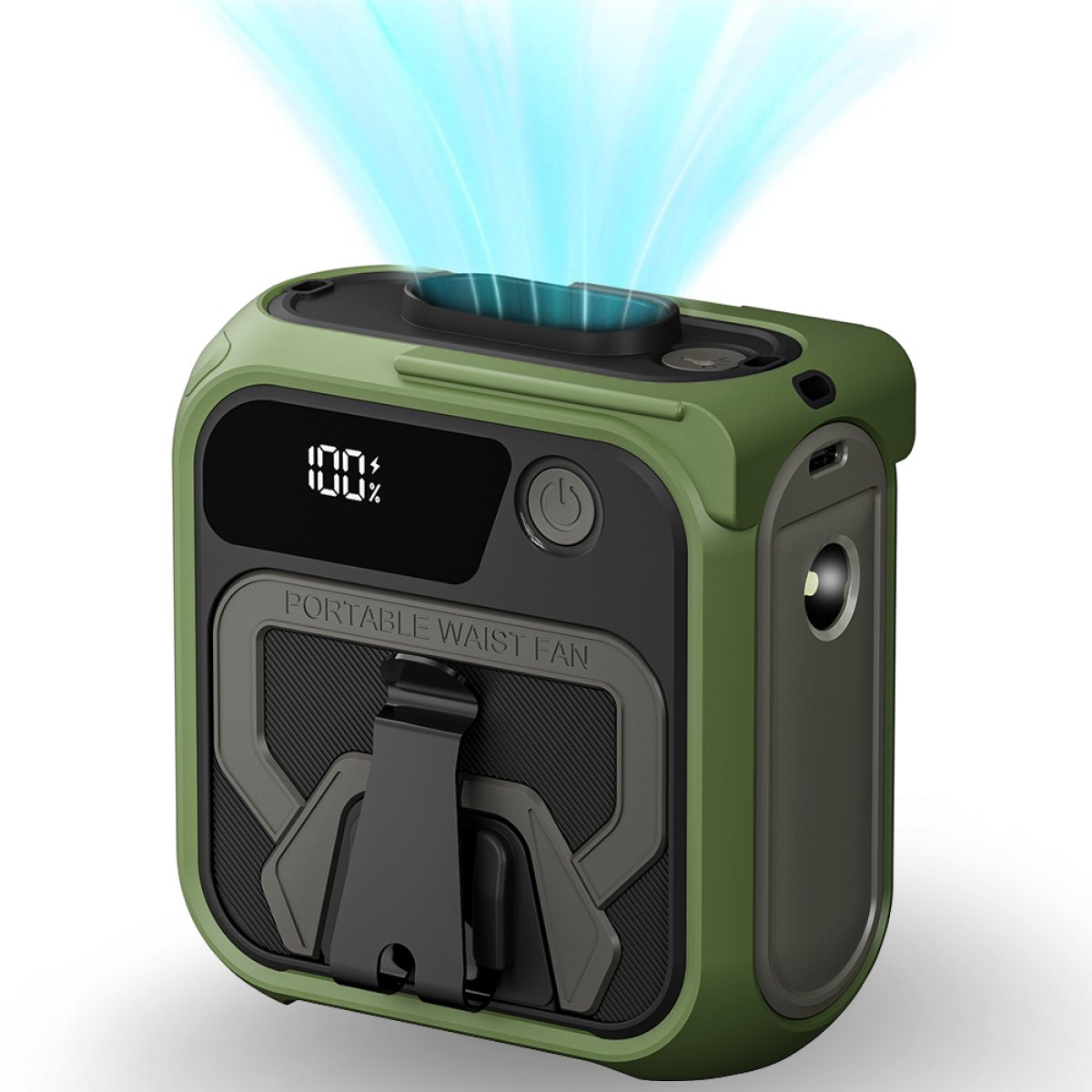 Ventilator Portabil cu Acumulator 10000mAh, 5 Viteze - Techsui (Z13) - Green
