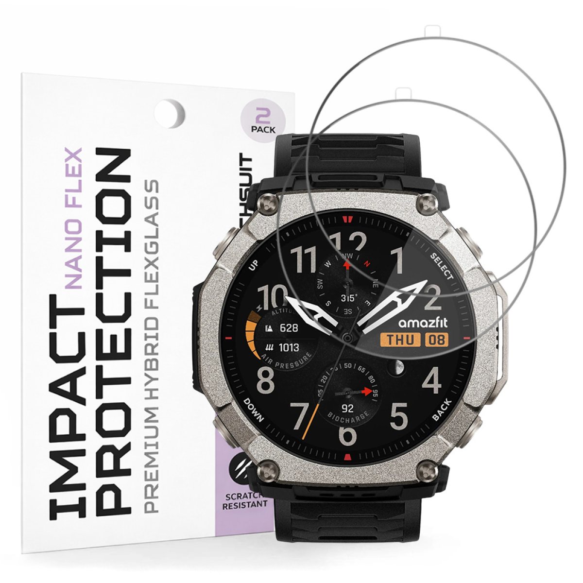 Folie pentru Amazfit T-Rex Ultra 2 (set 2) - Techsuit Nano Flex - Black