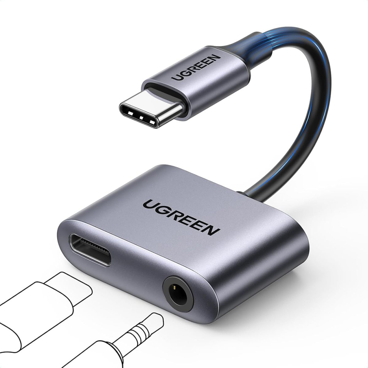 Adaptor USB-C la Jack, PD30W - Ugreen CM231 (60164) - Grey