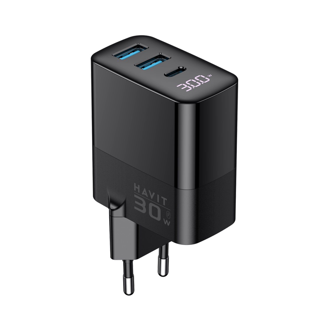 Acumulator pentru Priza 2x USB, Type-C, 30W - Havit (UCLE001 EU) - Black