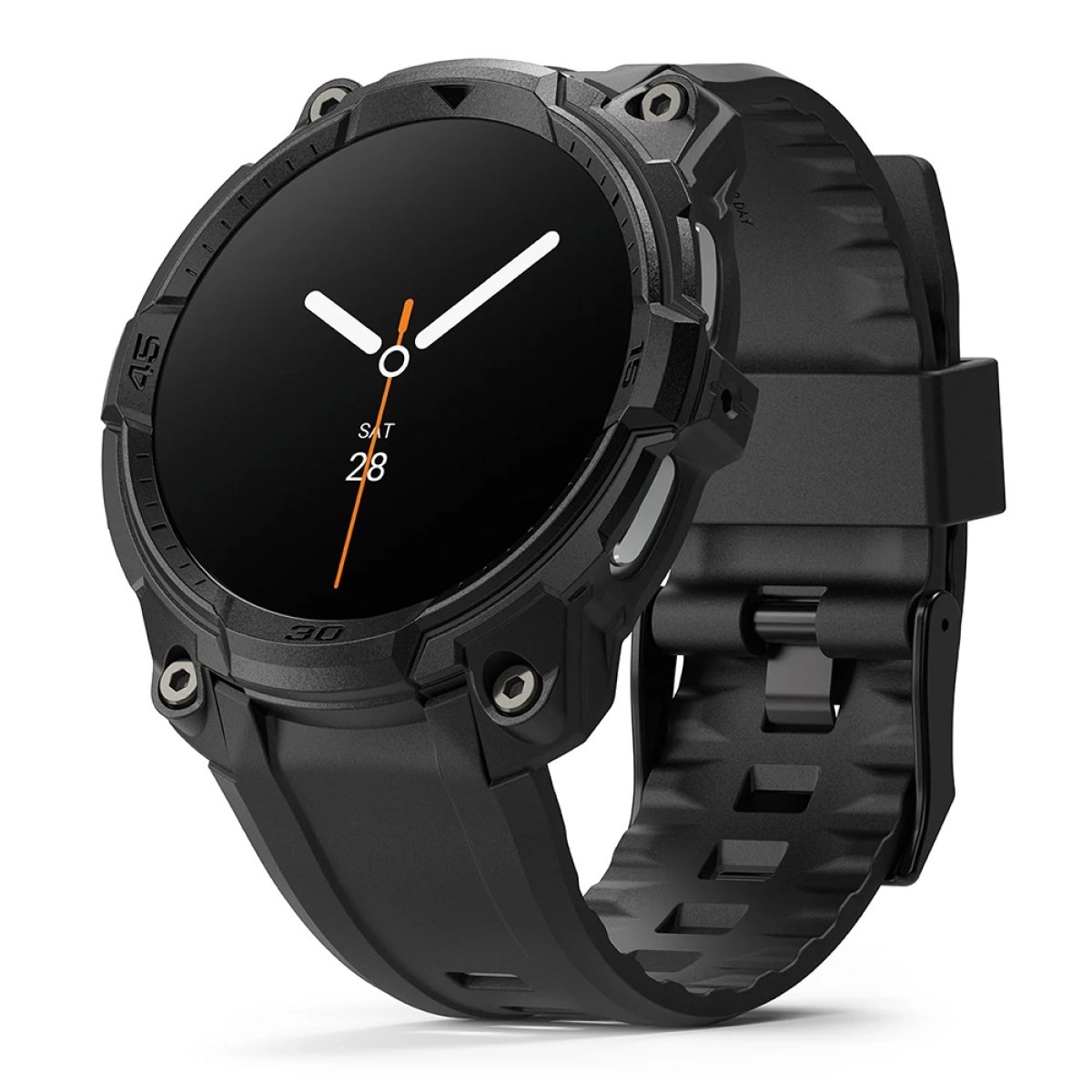 Husa pentru Samsung Galaxy Watch8 44mm + Curea - Ringke Rugged Gear - All Black