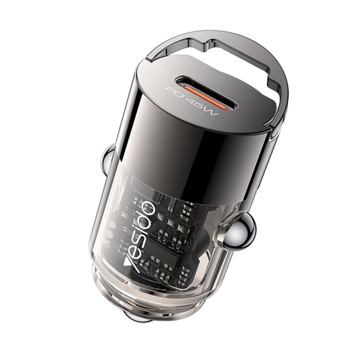 Incarcator pentru Masina cu Design Transparent, Type-C, PD45W - Yesido (Y67) - Black