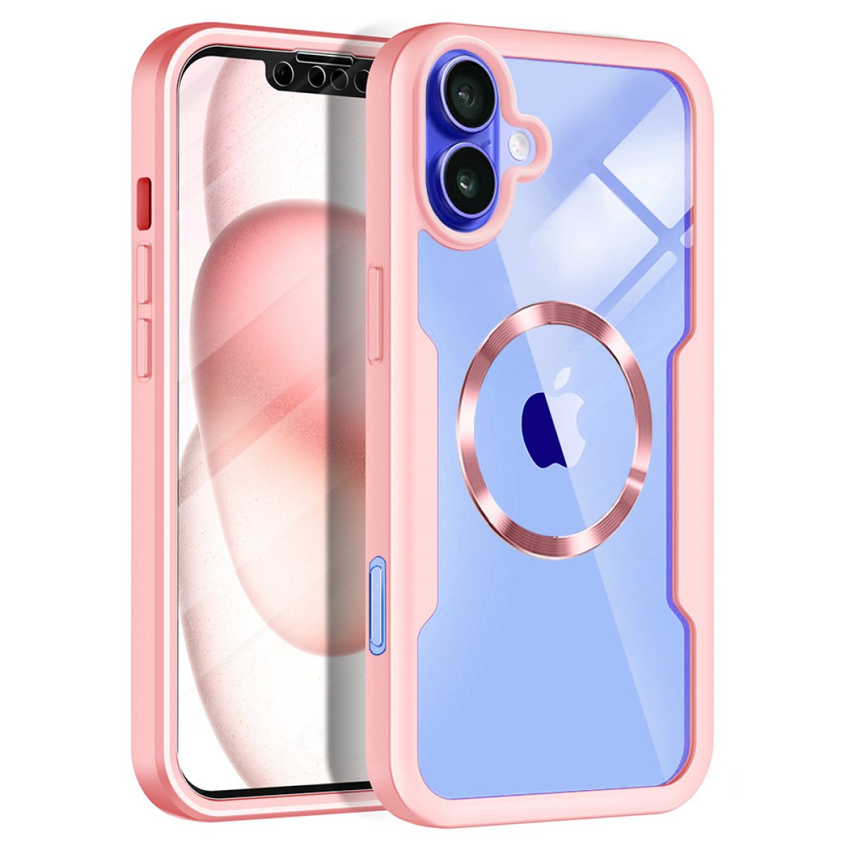 Husa pentru iPhone 16 + Folie - Techsuit ColorVerse 360 MagSafe Series - Pink