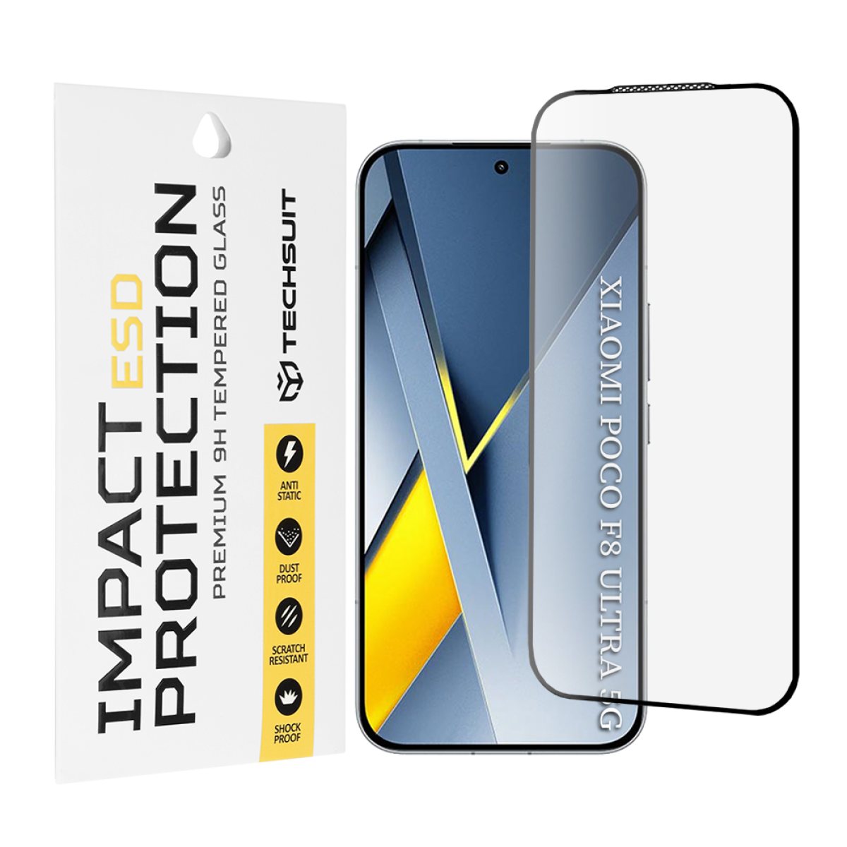 Folie pentru Xiaomi Poco F8 Ultra - Techsuit ESD Glass - Black