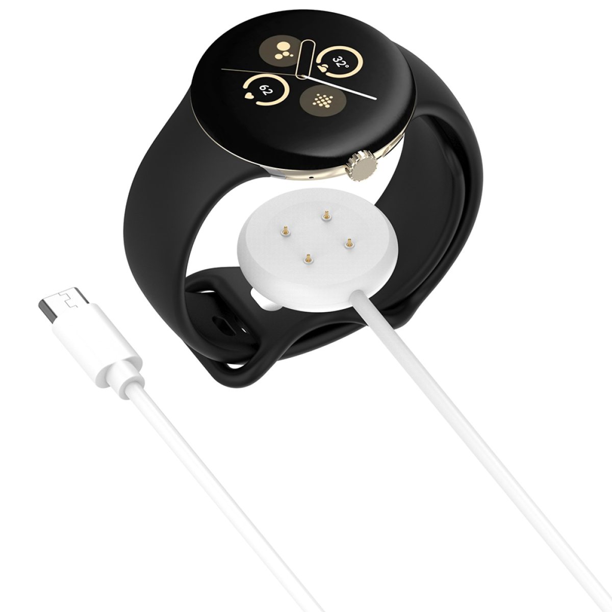 Incarcator pentru Google Pixel Watch 3 (41mm, 45mm) / 2 / Fitbit Ace LTE, Type-C - Techsuit (THC5) - White