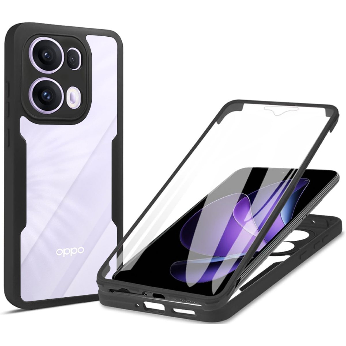 Husa pentru Oppo Reno13 Pro + Folie - Techsuit ColorVerse 360 Series - Black