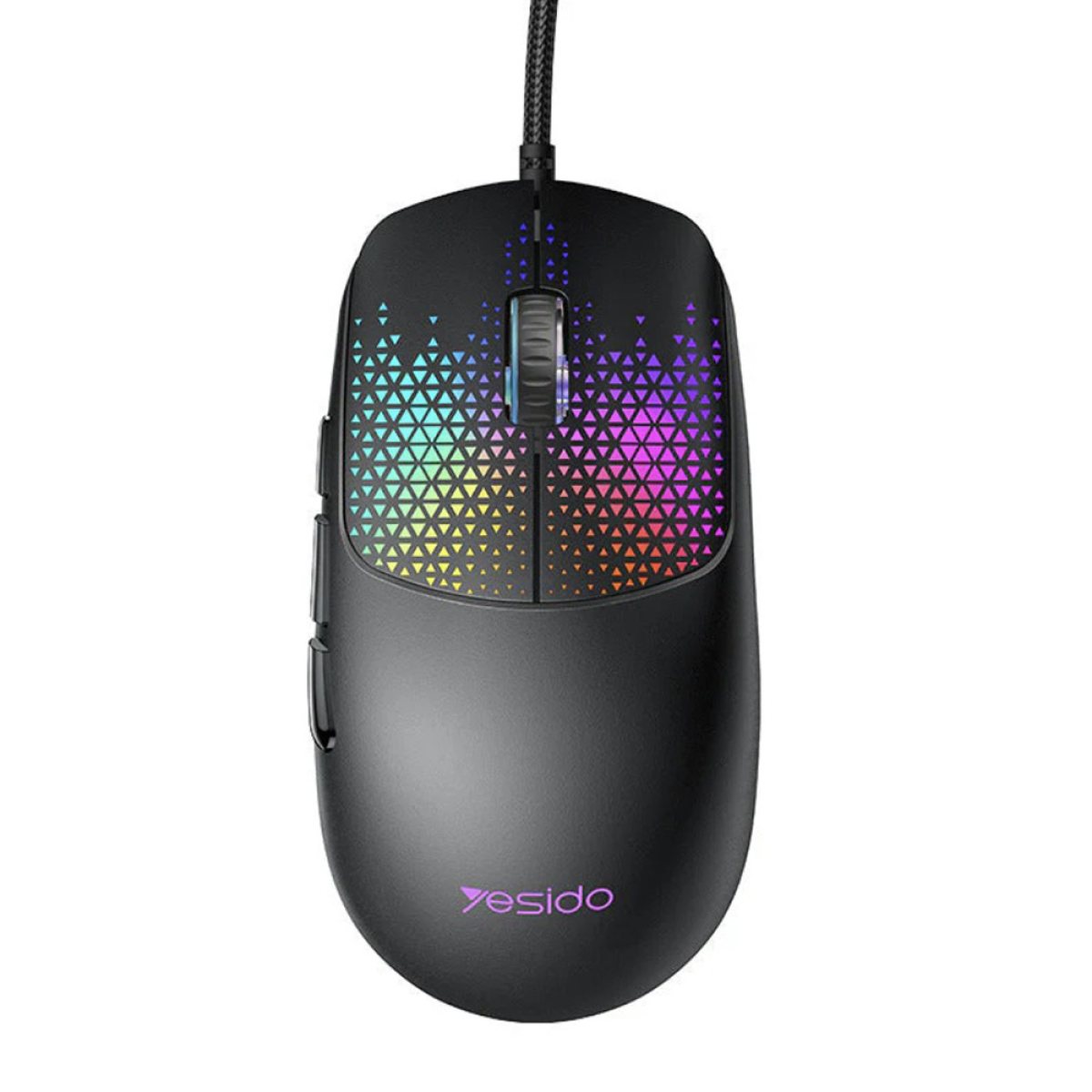 Mouse cu Fir, USB, Design Ergonomic, Iluminare RGB, Plug&Play, 7200DPI - Yesido (KB32) - Black