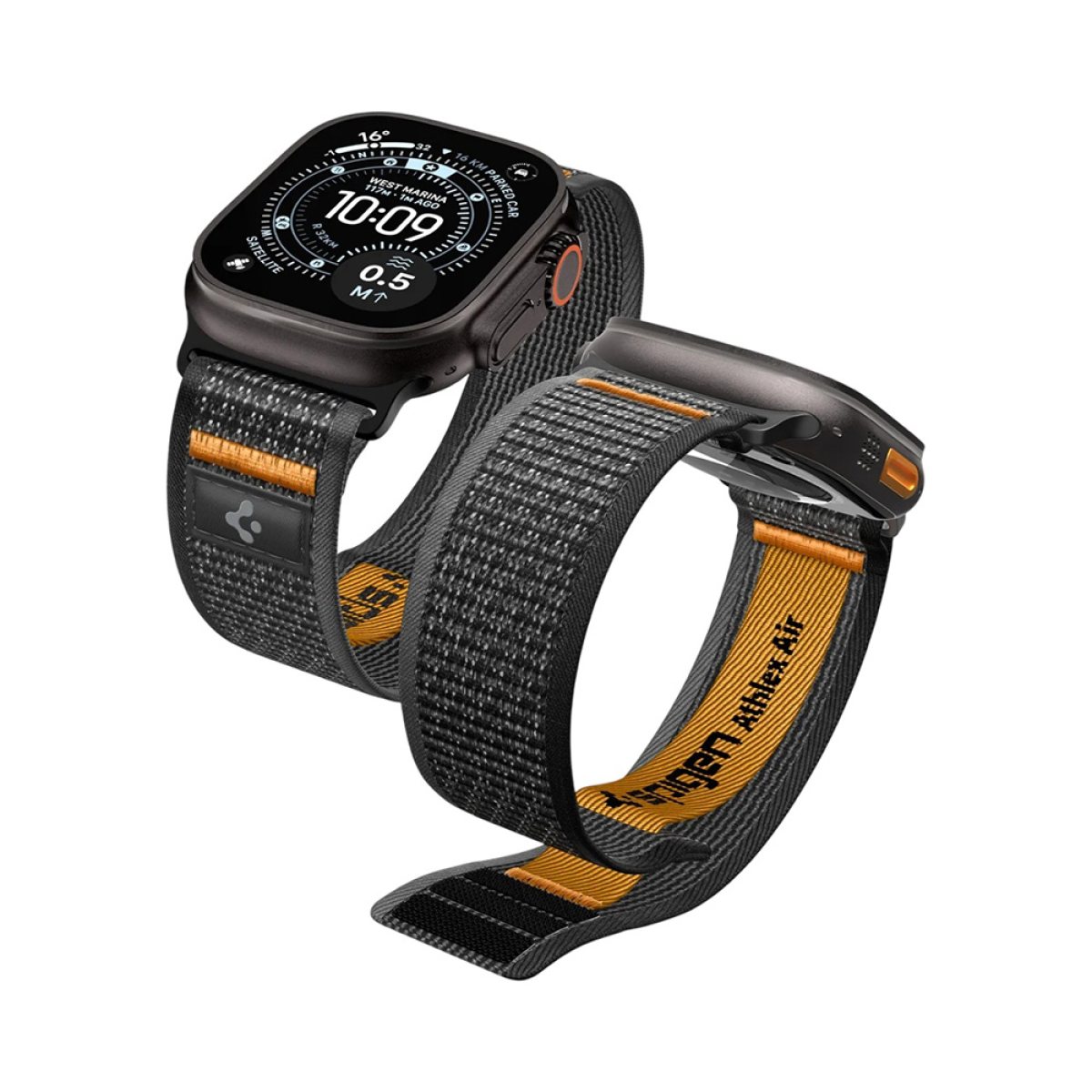 Curea pentru Apple Watch 6/7/8/9/10/11/SE/SE 2/SE 3/Ultra/Ultra 2/Ultra 3 (44/45/46/49mm) - Spigen Athlex Air 2 (AMP10607) - Active Orange