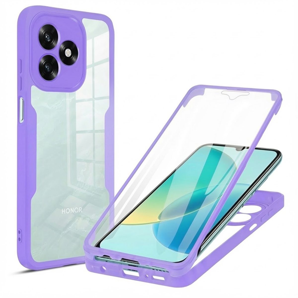 Husa pentru Honor X5c Plus + Folie - Techsuit ColorVerse 360 Series - Purple