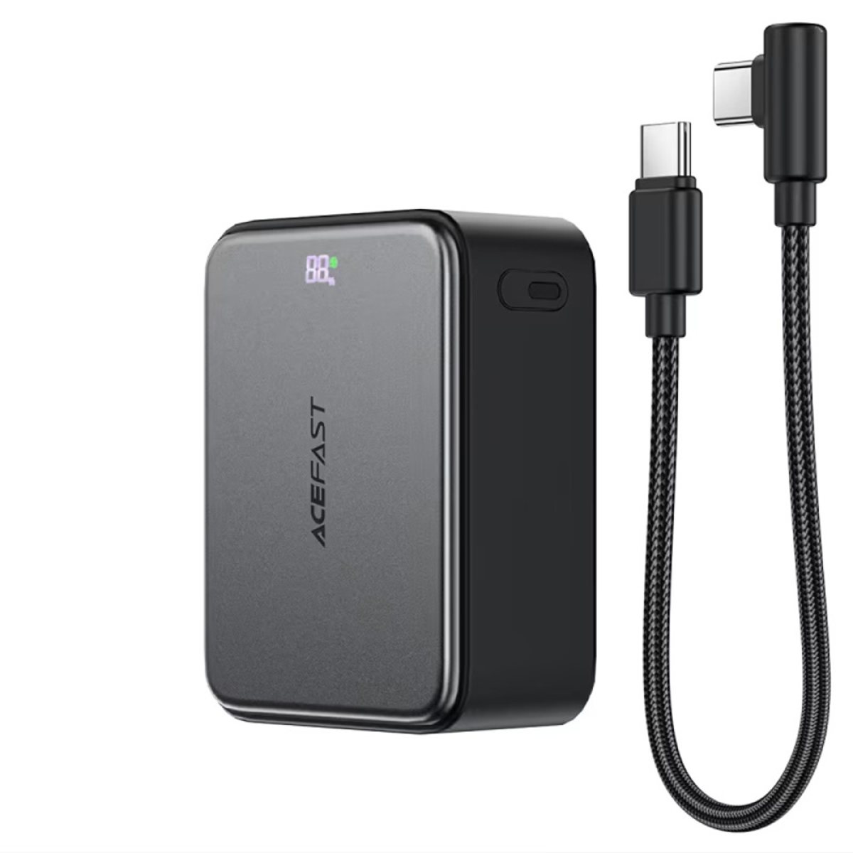 Baterie Externa, 2x USB-C, USB, 10000mAh, 22.5W, Afisaj LED, Cablu - Acefast (M28) - Black