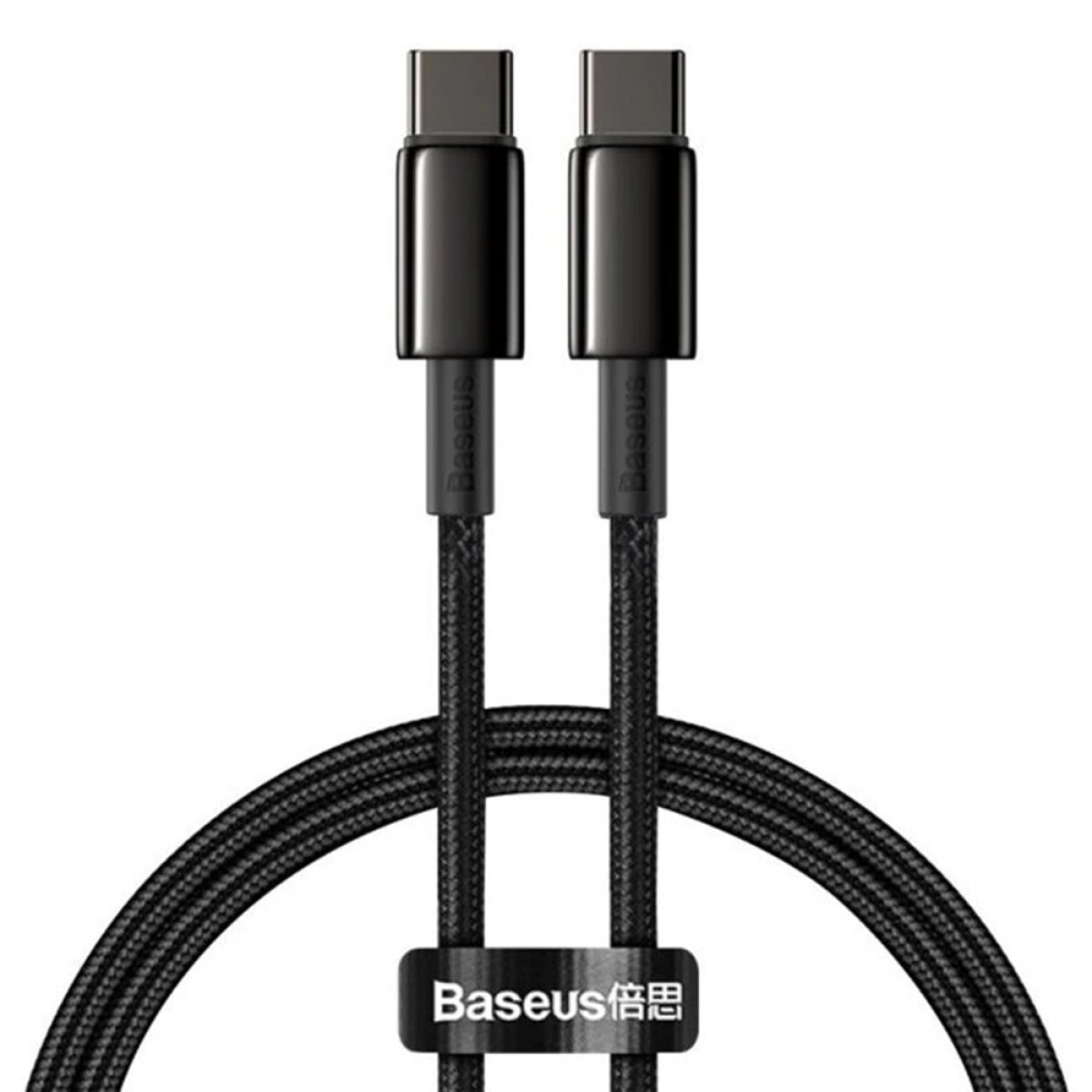 Cablu Type-C la Type-C, 100W, Fast Charging, 1m - Baseus Tungsten Gold (CATWJ-01) - Black