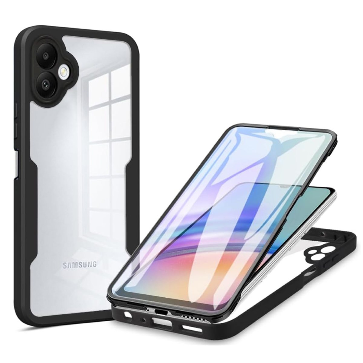 Husa pentru Samsung Galaxy A07 4G + Folie - Techsuit ColorVerse 360 Series - Black