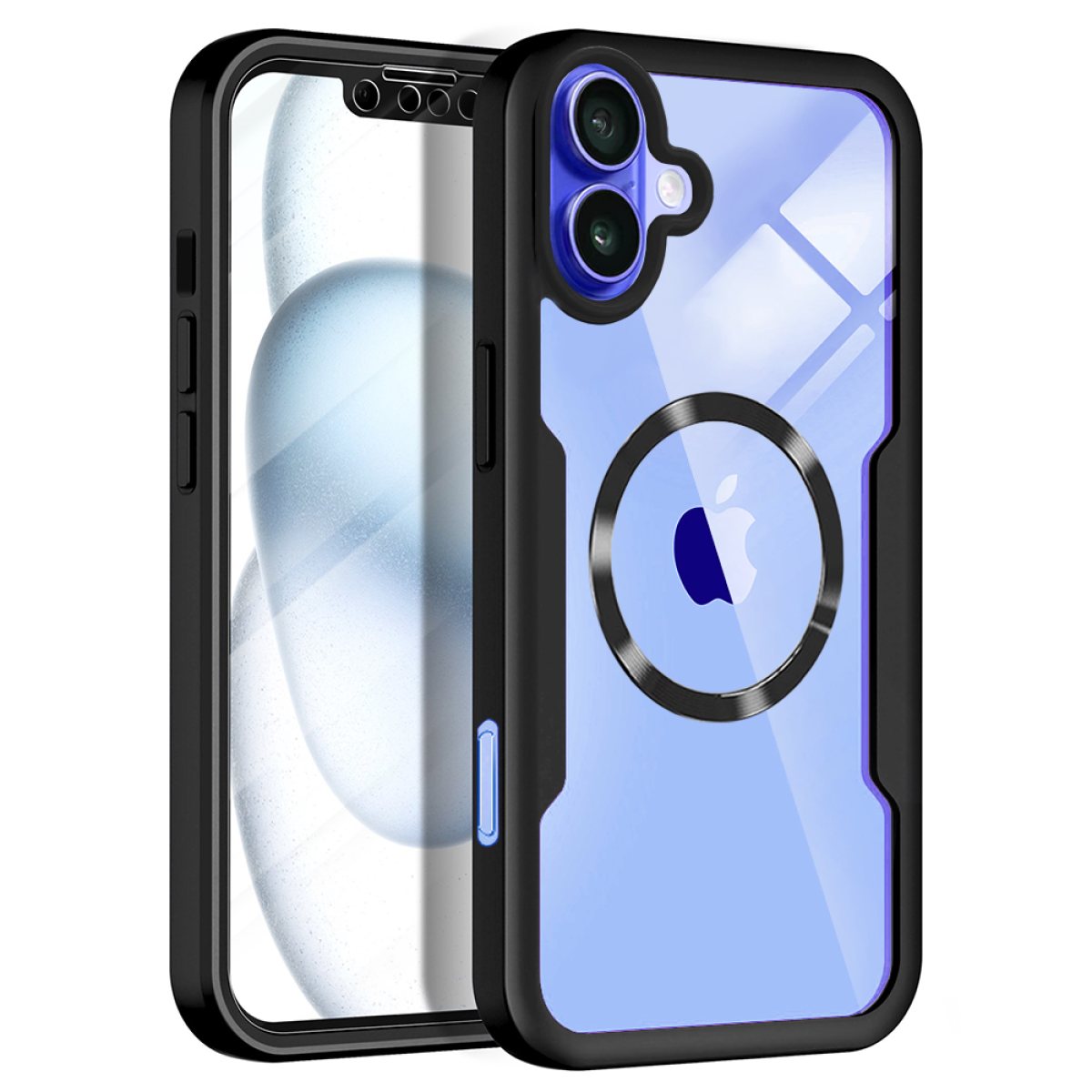 Husa pentru iPhone 16 + Folie - Techsuit ColorVerse 360 MagSafe Series - Black