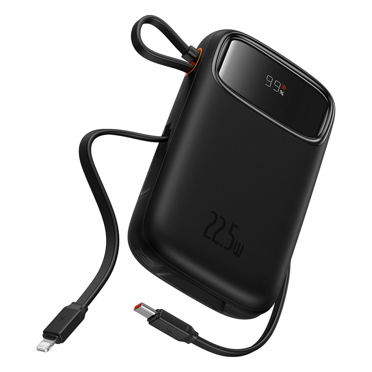 Acumulator Extern 2x Lightning, 3x Type-C, 2x USB, 22.5W, 10000mAh + Cablu Type-C, 30cm - Baseus Qpow Pro+ (P10055003113-00) - Black